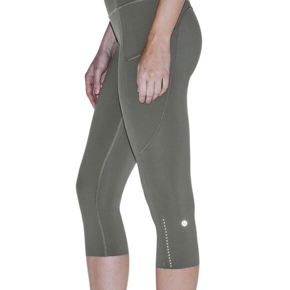 Lululemon Fast & Free Crop II *Nulux 19" Grey Sage - Picture 3 of 12